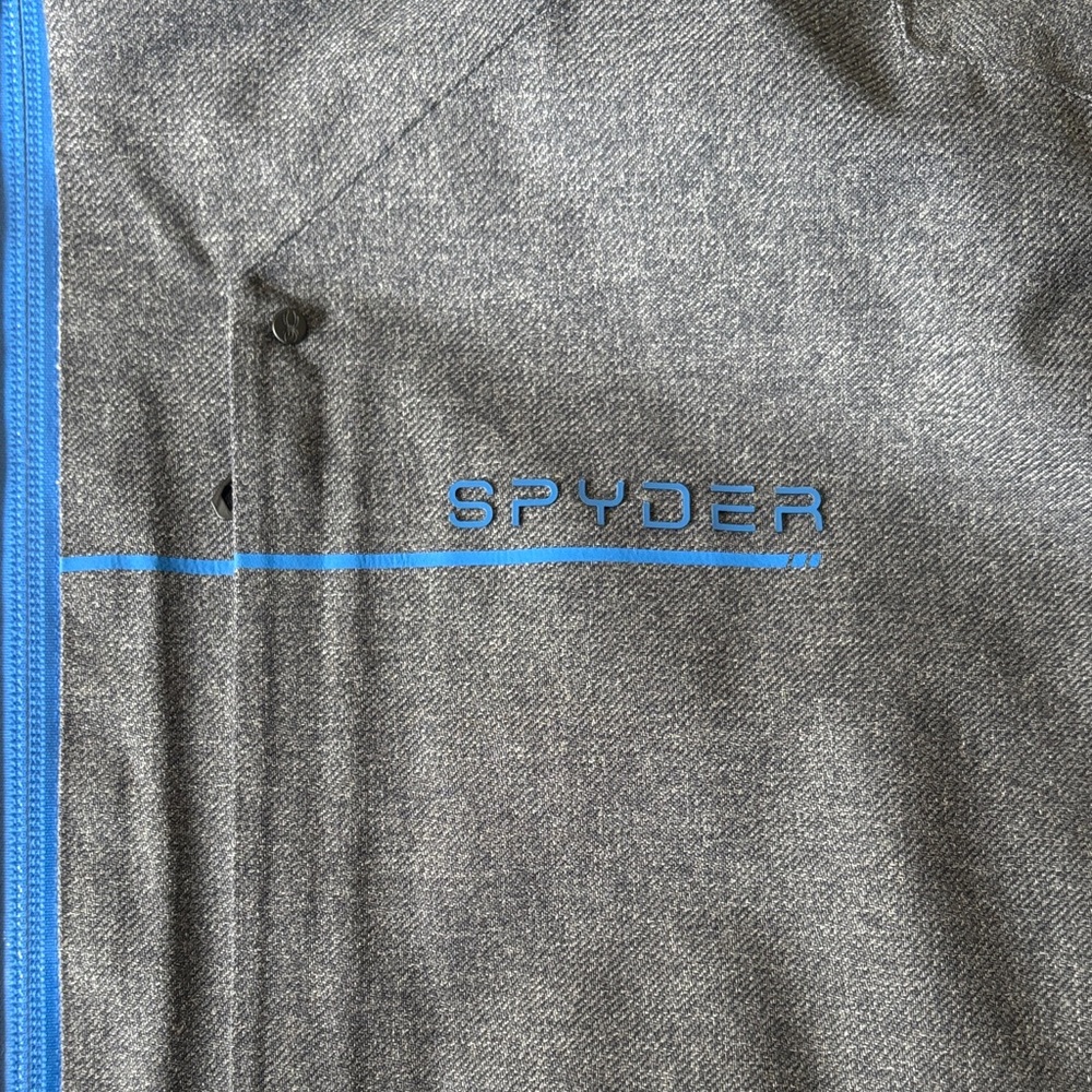 Spyder Men's Gray and Black GORE-TEX Ski Jacket with Blue Accents - Picture 2 of 5